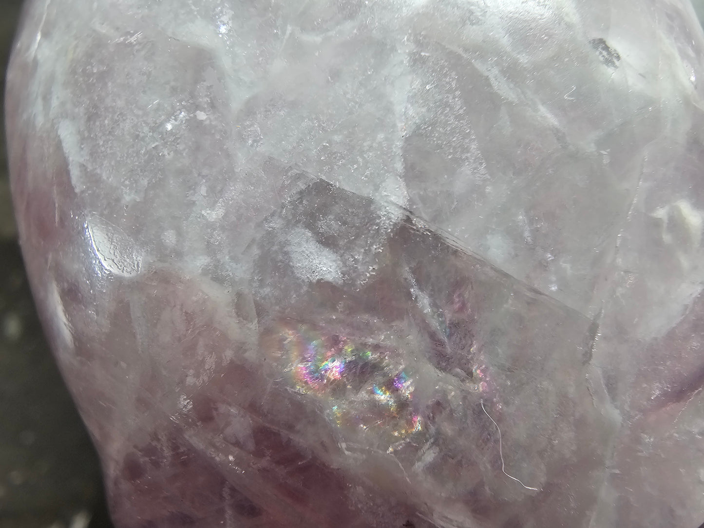 4.8" Rainbow Fluorite Skull w/ Rainbows