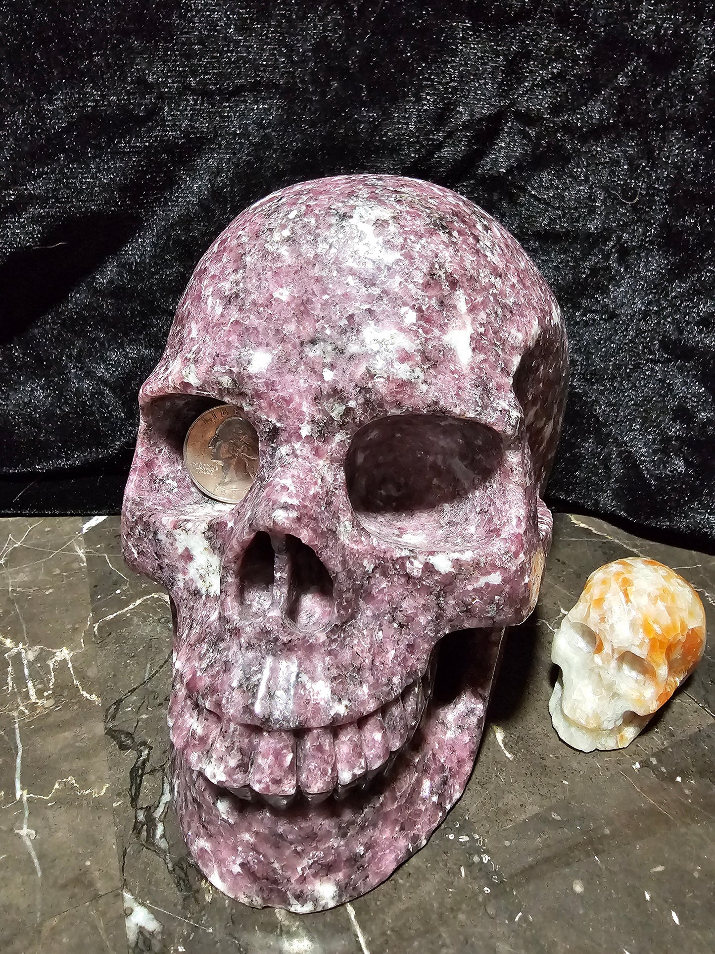 7" Lepidolite Skull