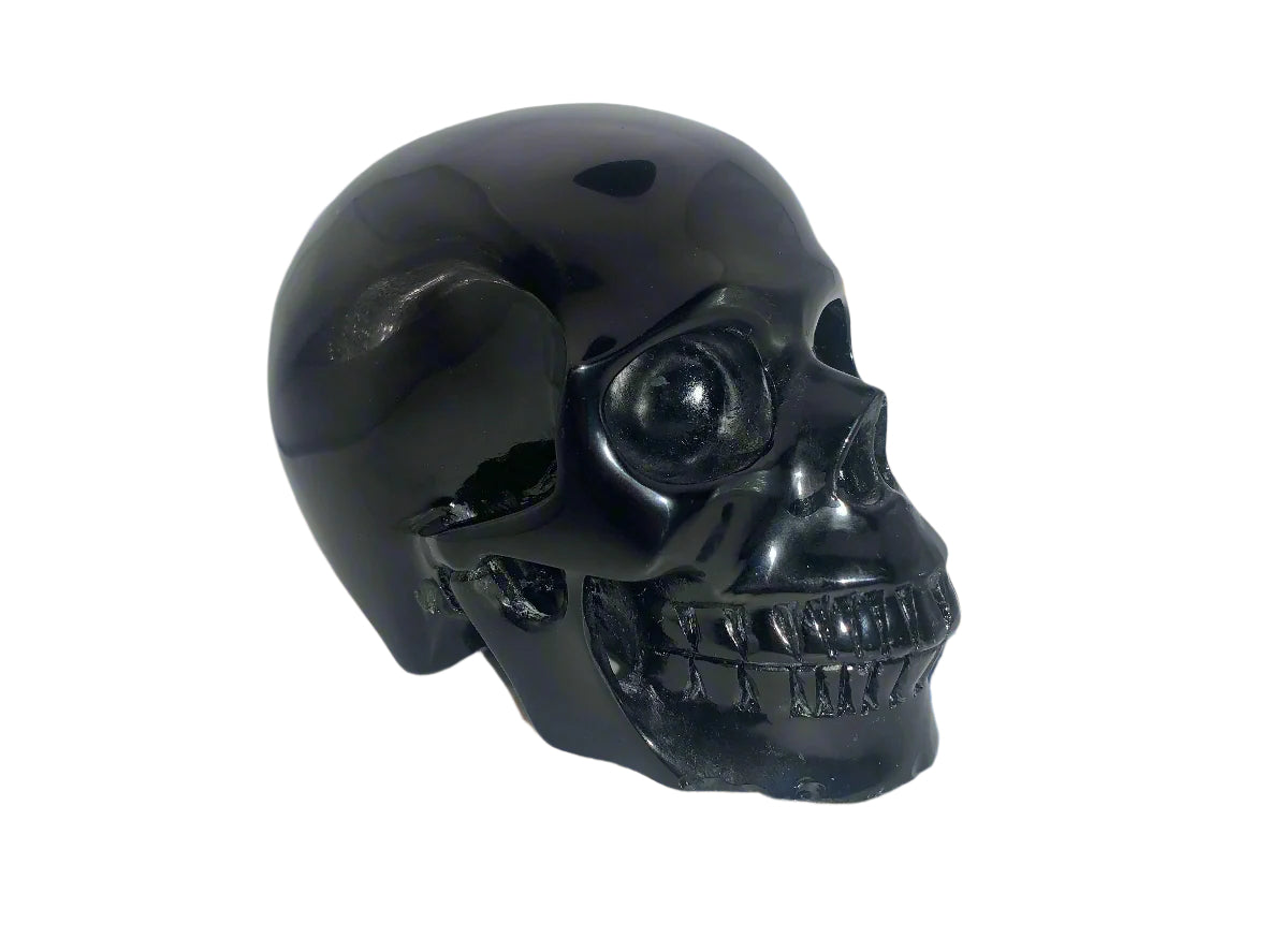 Cráneo de obsidiana negra de 5,3"