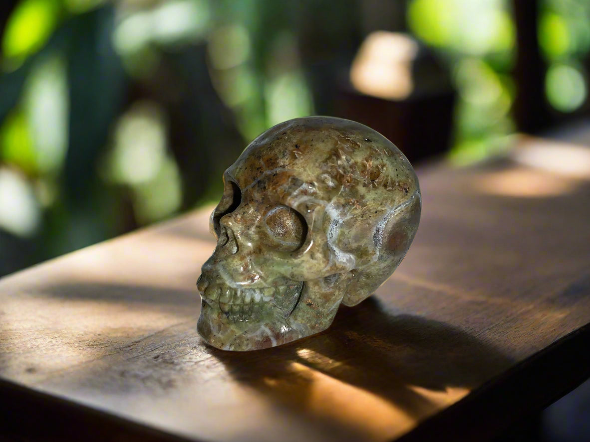 2.2" Green Opal Skull