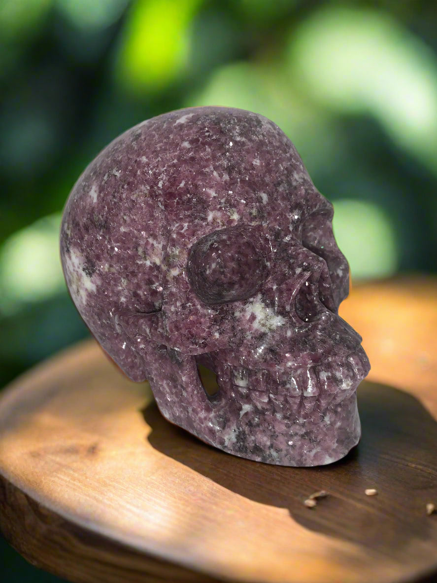 7" Lepidolite Skull