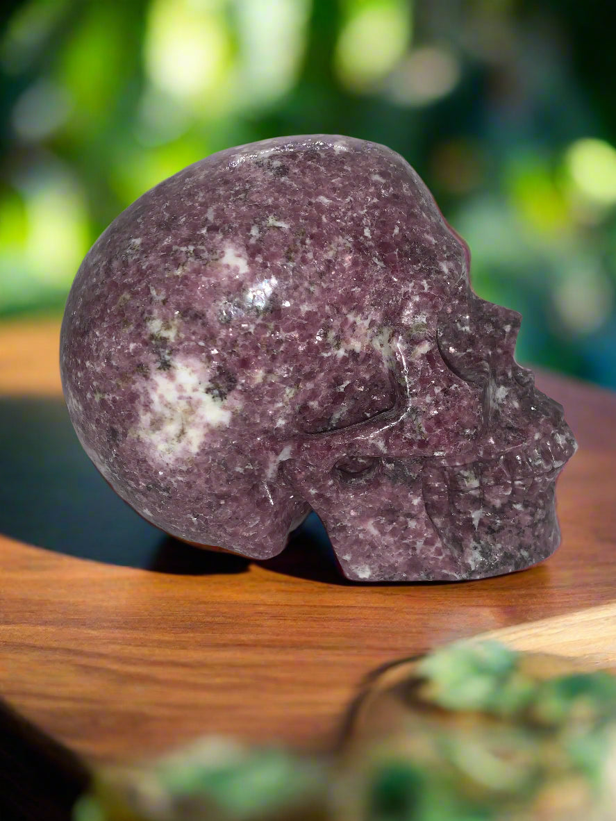 7" Lepidolite Skull