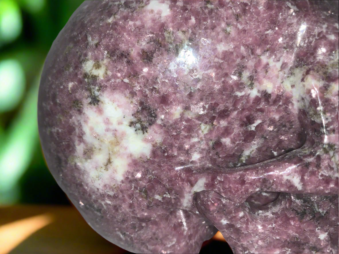 7" Lepidolite Skull