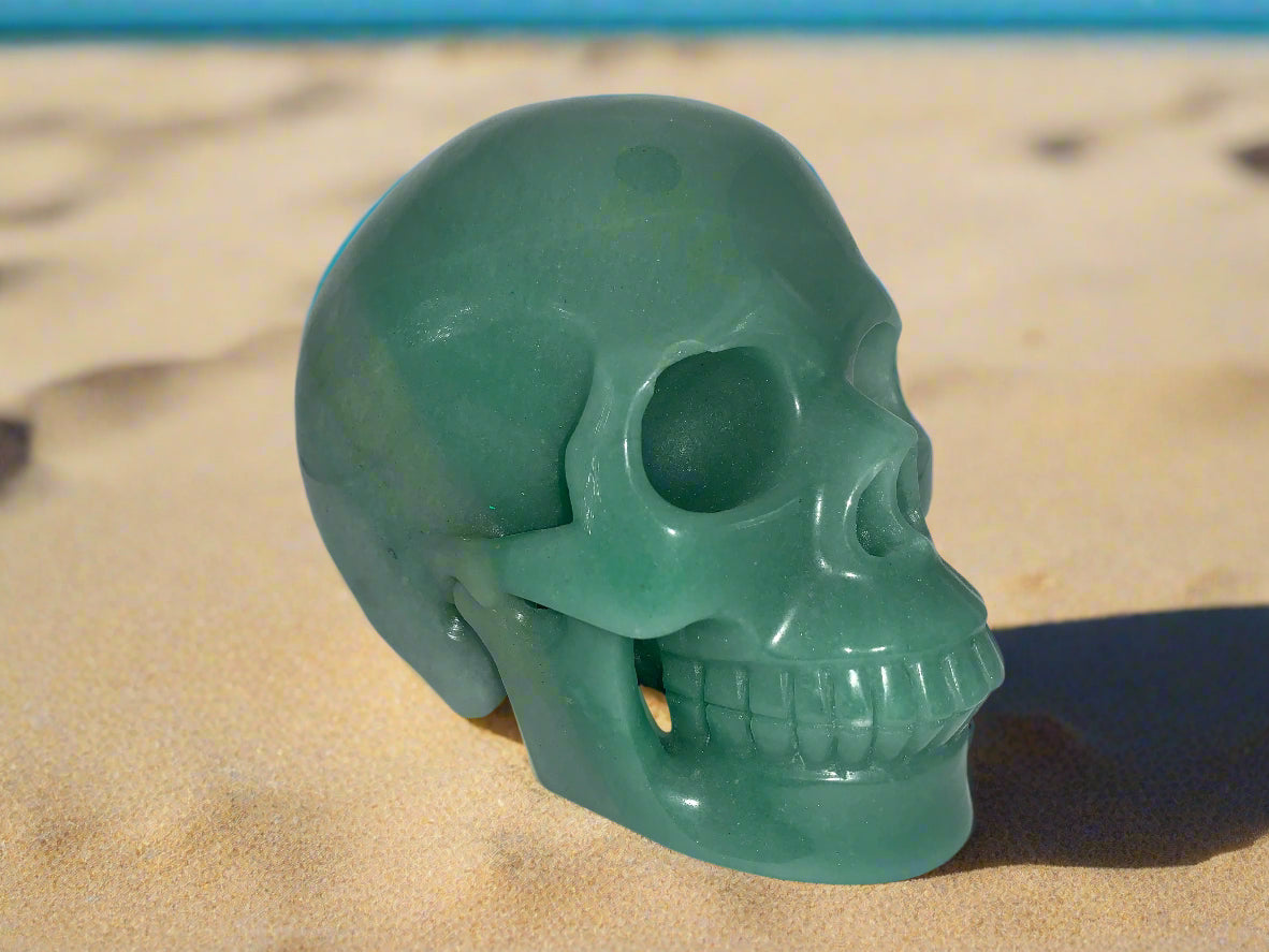 5.3" Green Aventurine Skull