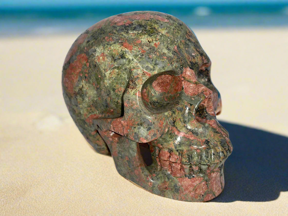 5.4" Unakite Jasper Skull