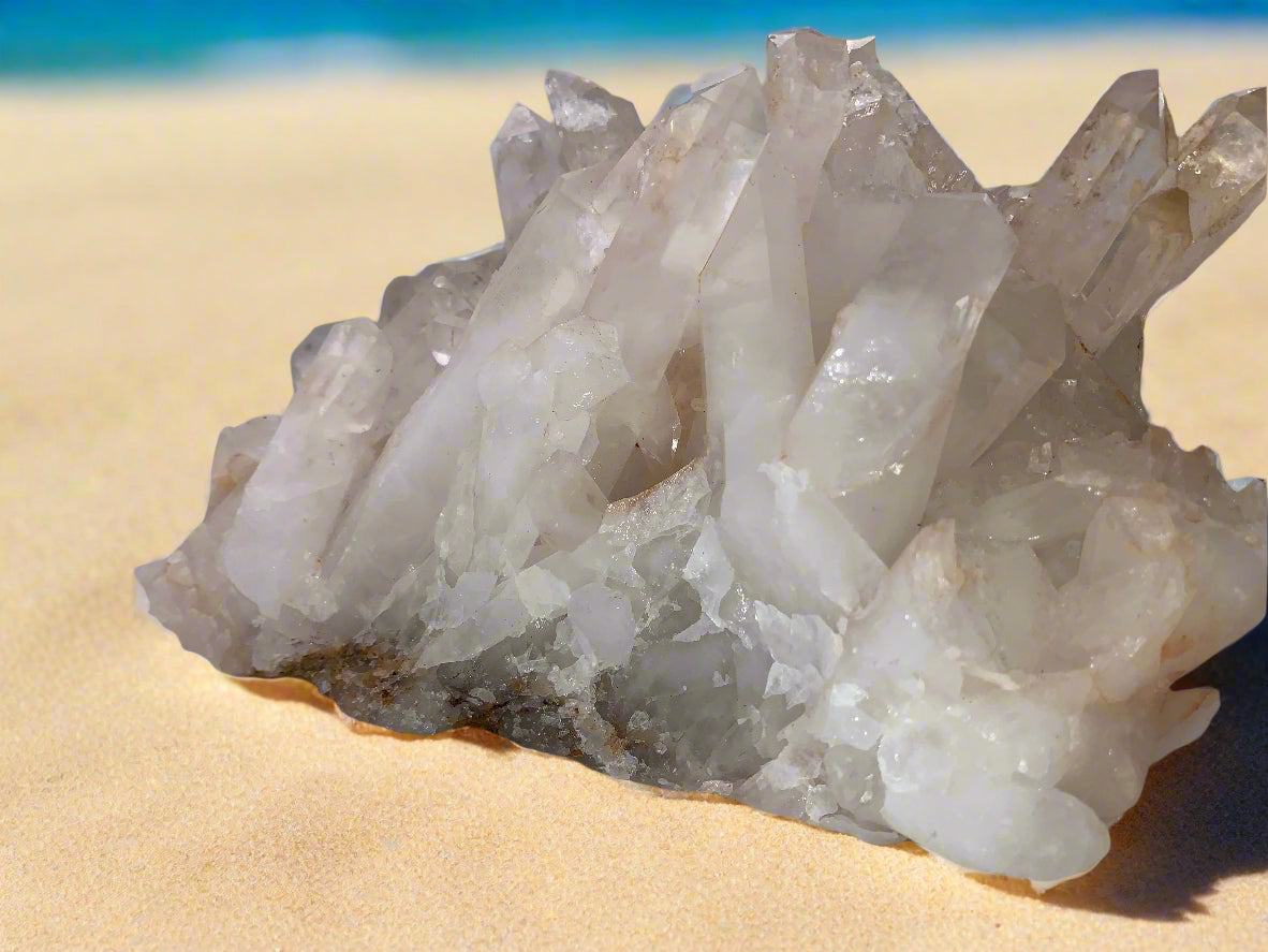 9.5" Freeform Quartz Cluster w/ Hematoid