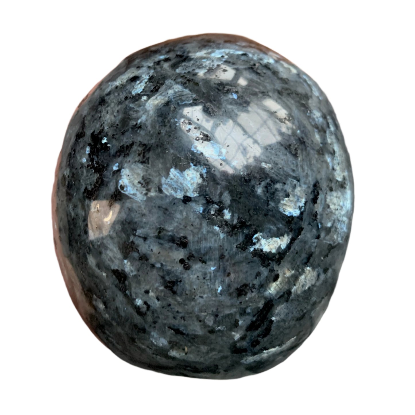 5.3" Larvikite Skull w/ Rainbows
