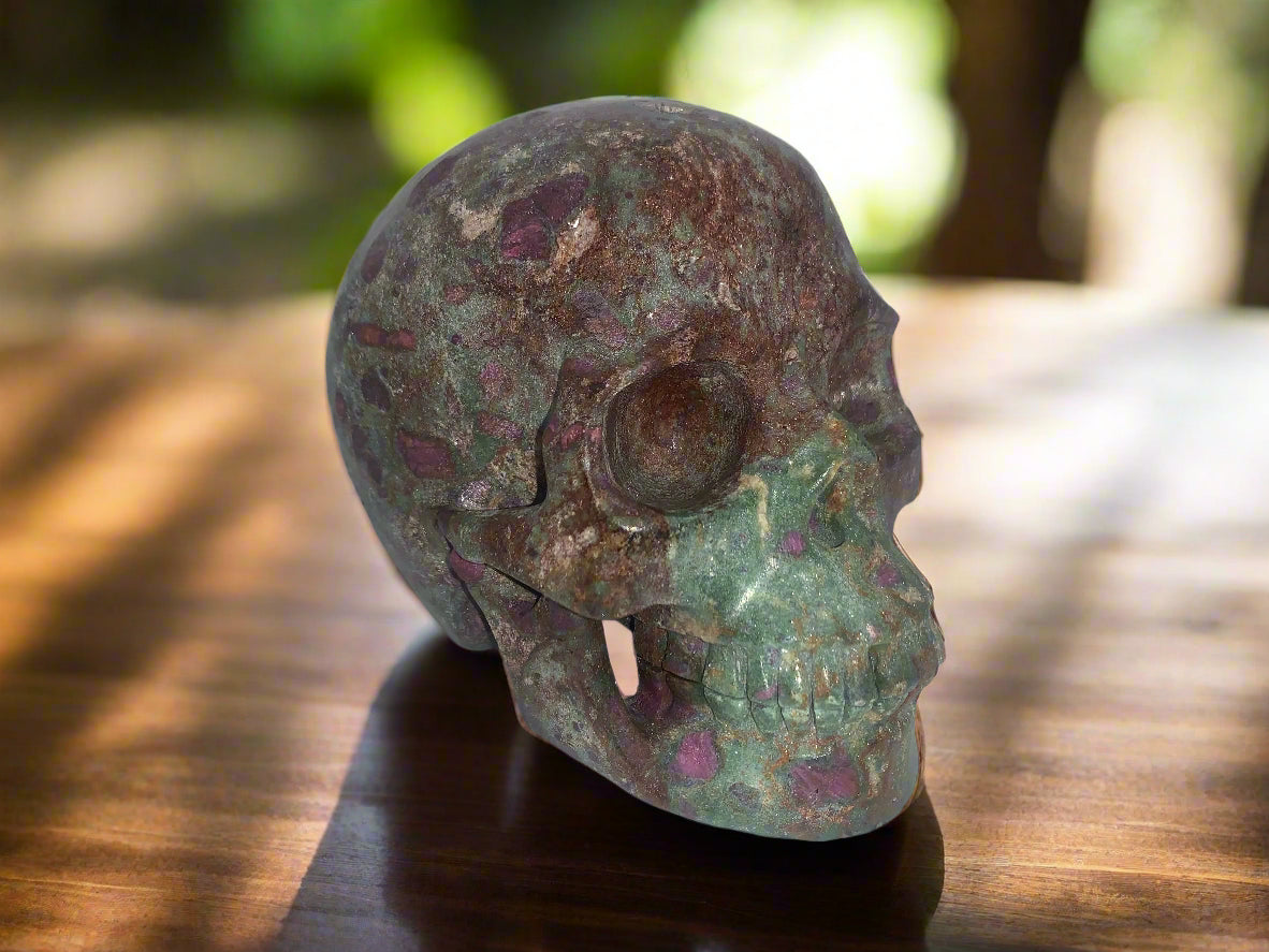5.3" Ruby Fuchsite Skull