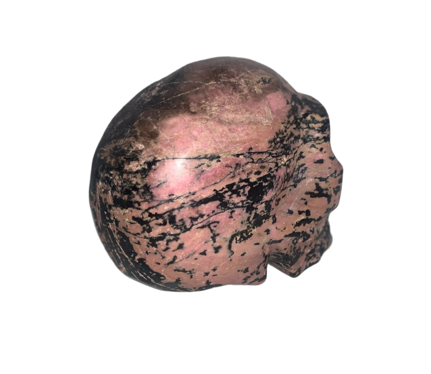 4.5" Peach Blossom Rhodonite Skull
