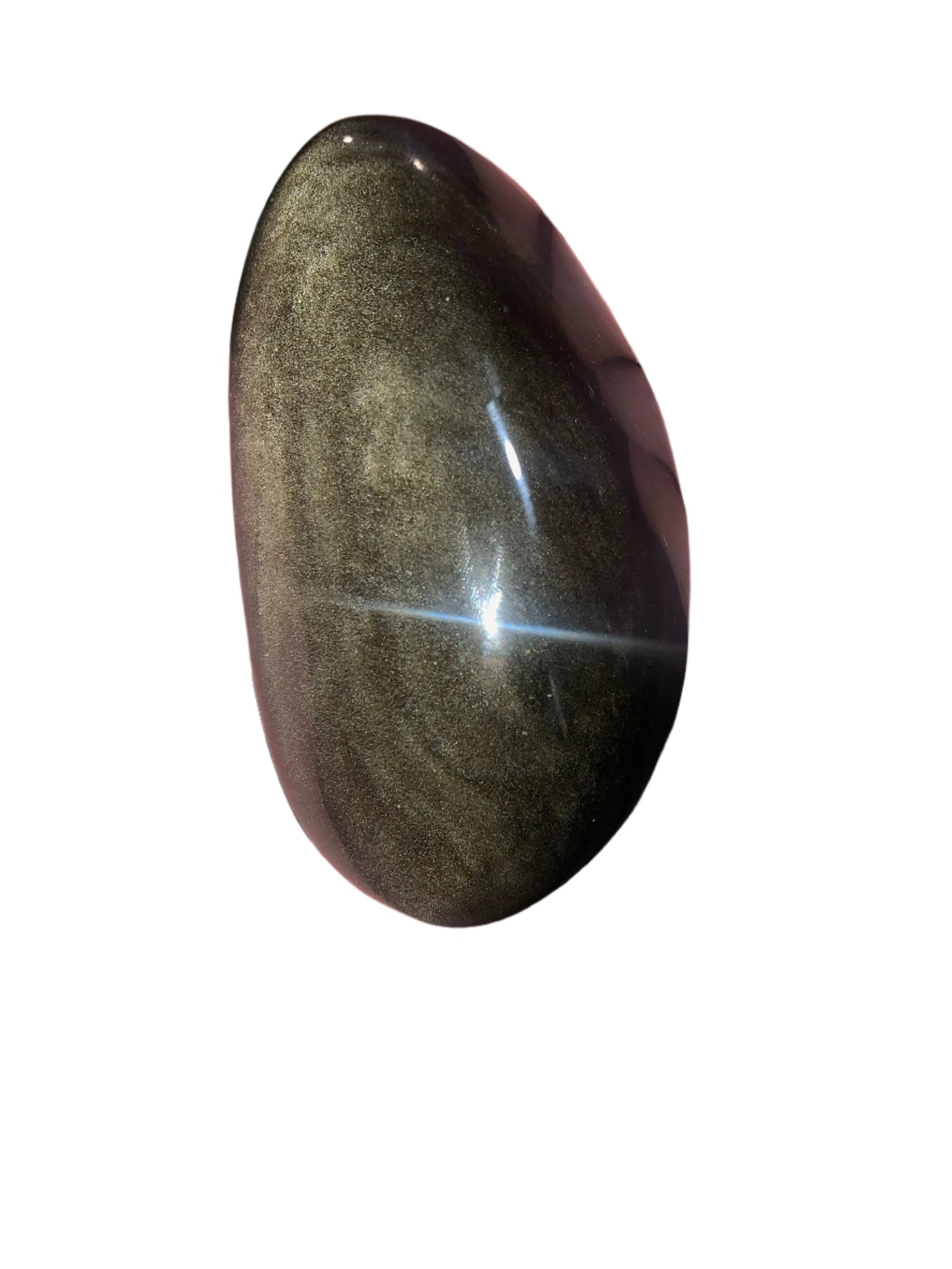 Piedra de palma de obsidiana con brillo dorado