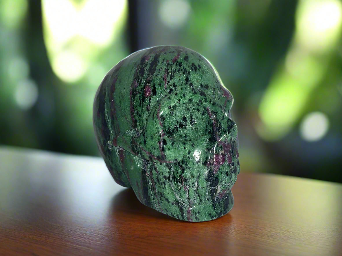 3.9" Ruby Zoisite Skull