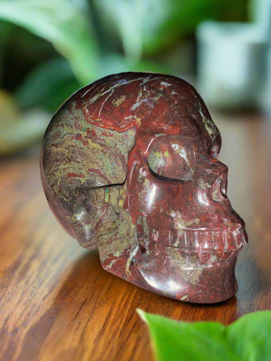 5.3" Dragon Blood Jasper Skull