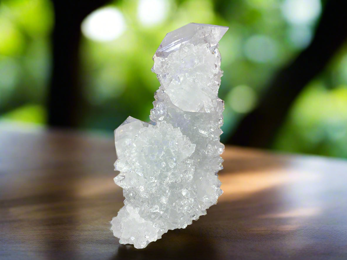 3.2" Apophyllite Cluster In Stalactite Formation w/ Rainbows