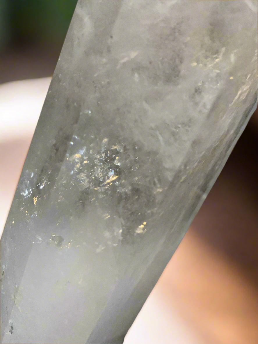 14.5" Clear Quartz Master Healer Obelisk w/ Rainbows