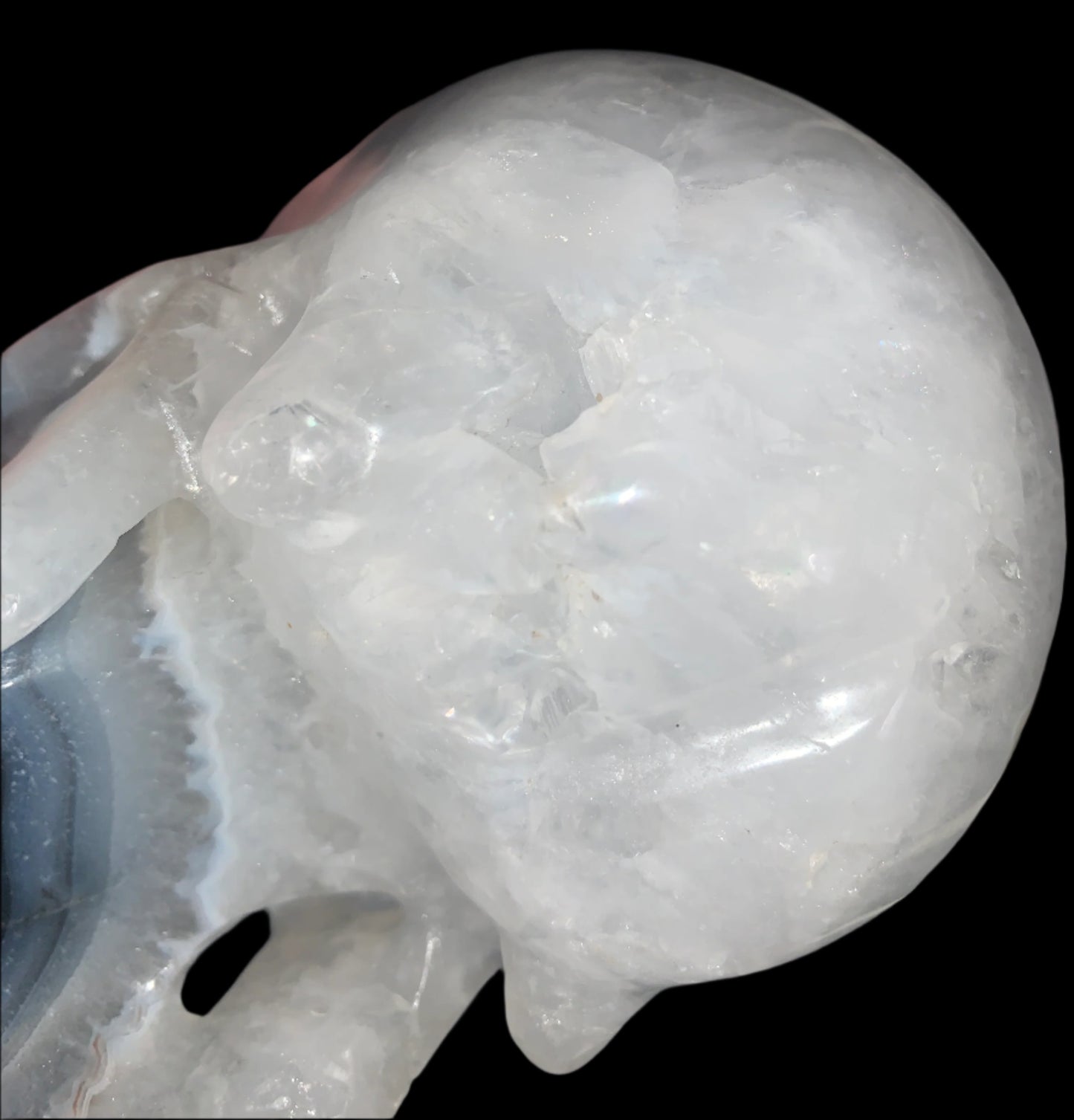 5.4" Agate, Quartz & Seraphinite Skull