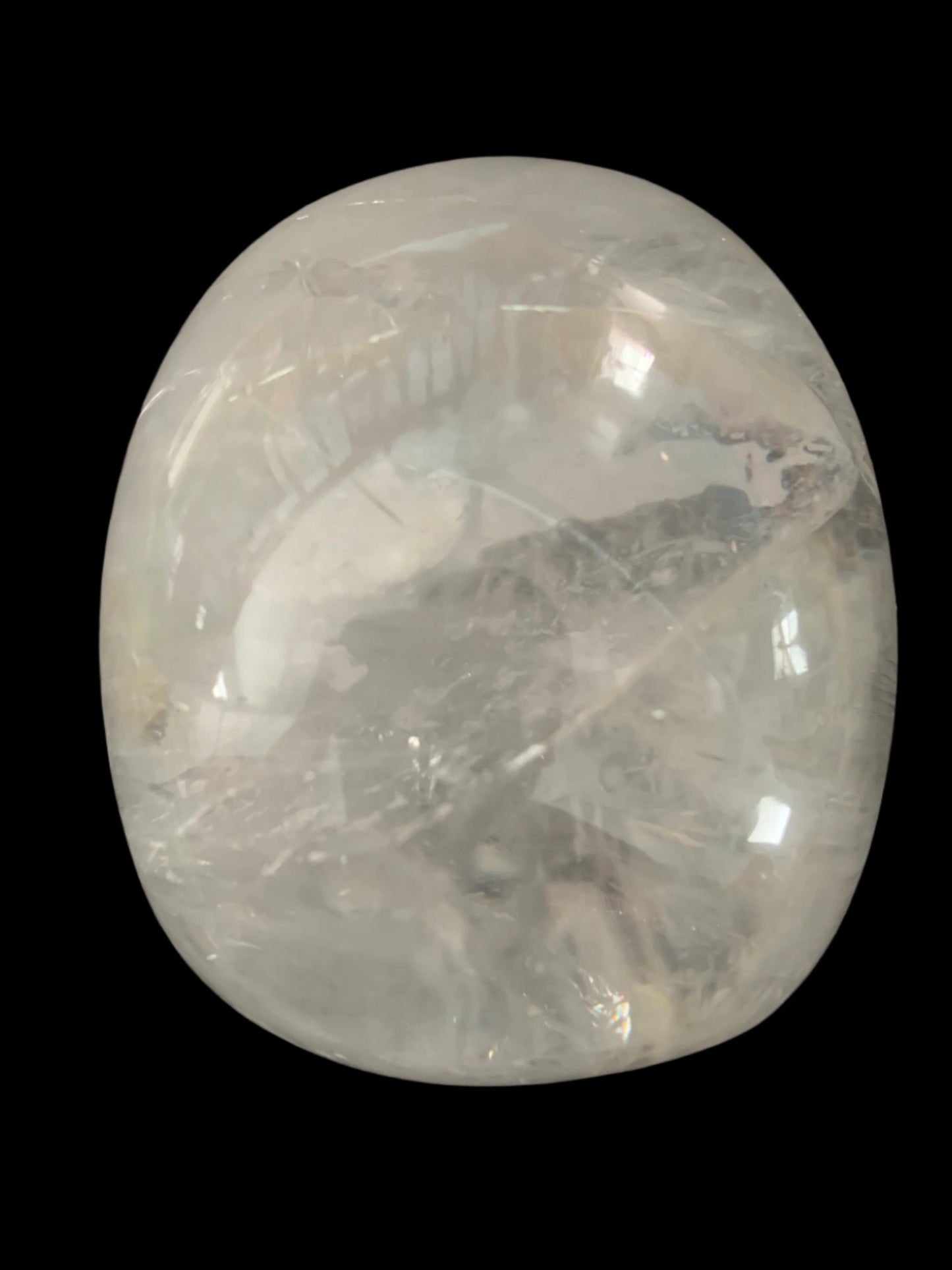 5" Himalayan Quartz Golden Healer Skull w/ Rainbows