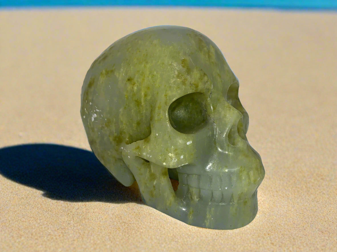 5.2" Opalized Serpentine Marble Skull