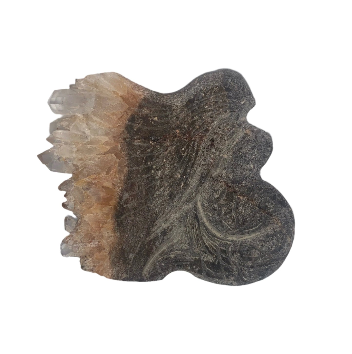 Quartz Cluster Mermaid Carving