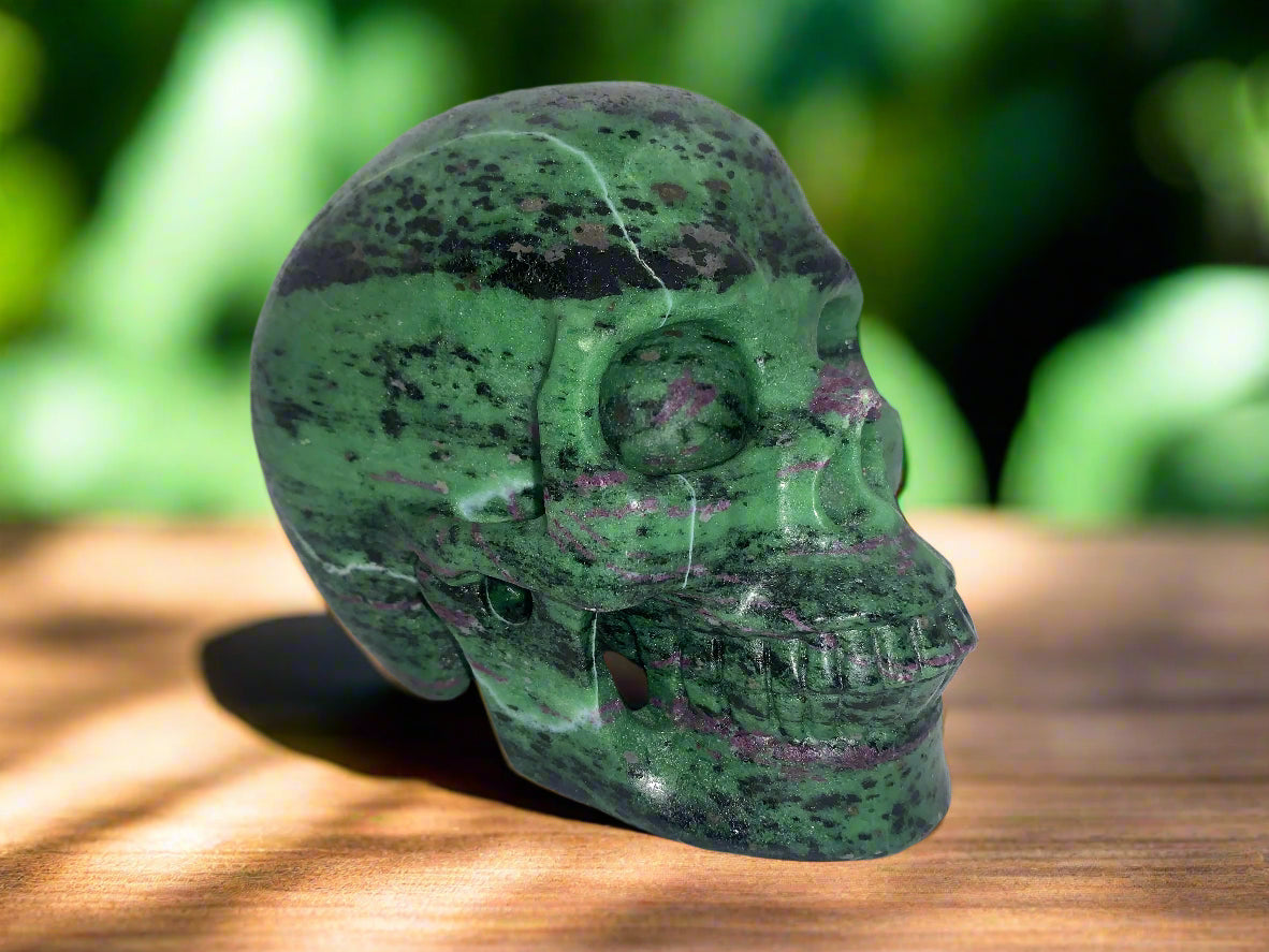 5.3" Ruby Zoisite Skull