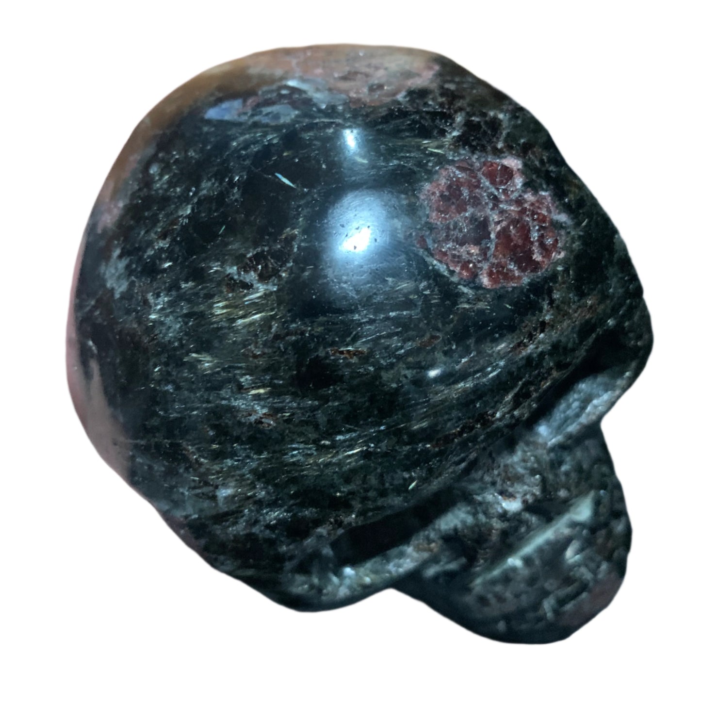 4.5" Garnet & Astrophyllite Skull