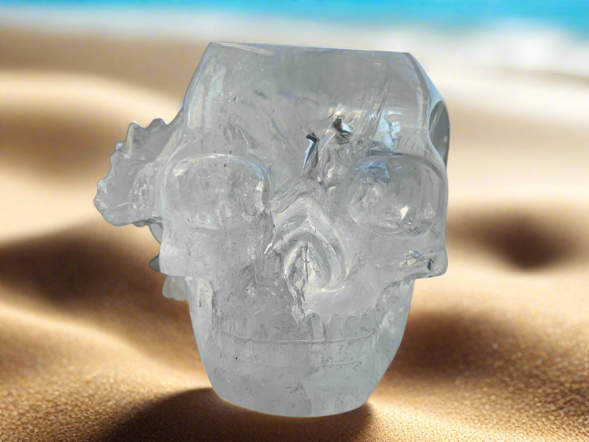 Leandro de Souza Lemurian Sirius Quartz Skull with Dragon