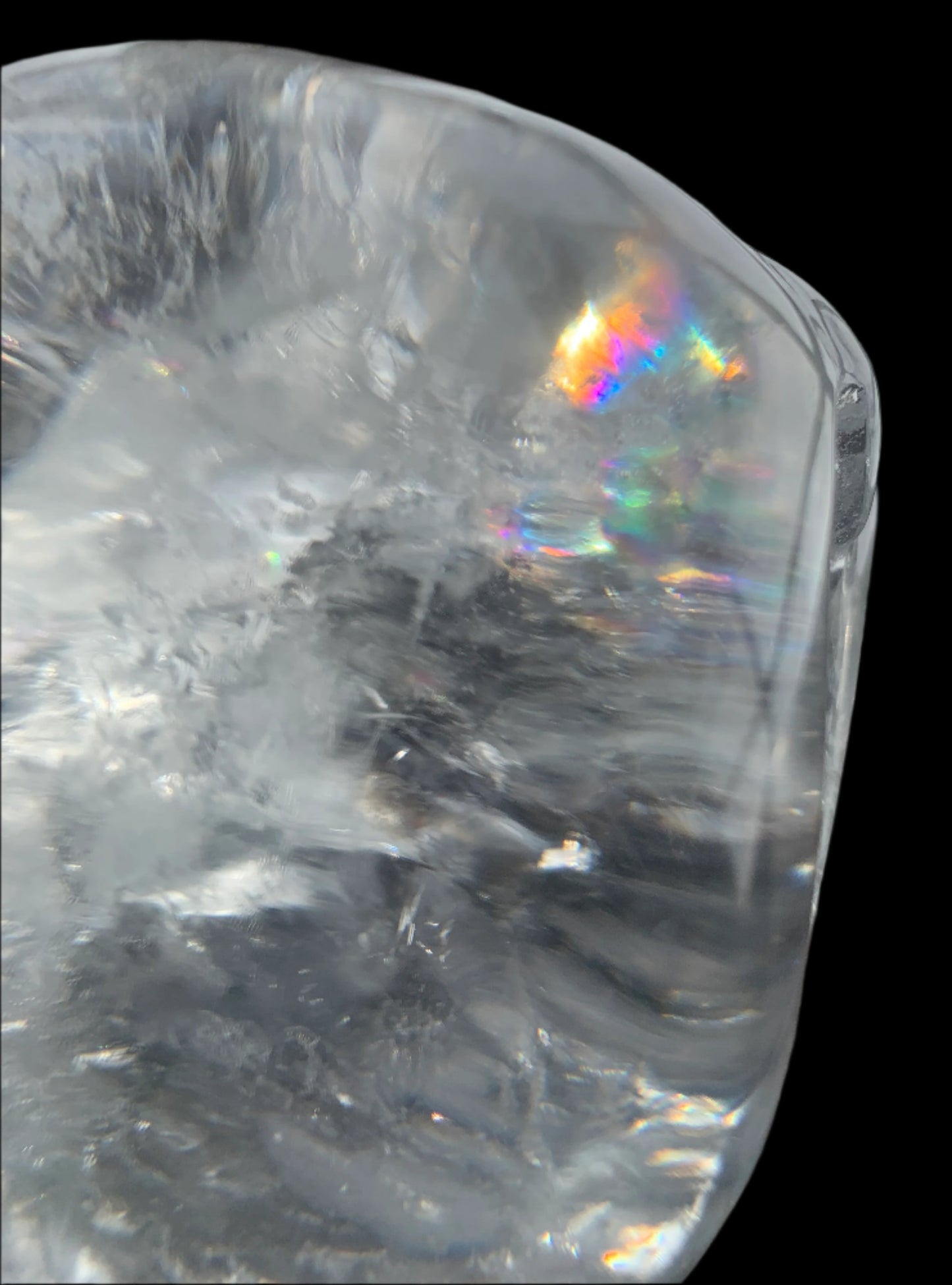 Cráneo de cuarzo del Himalaya de 4,6" con arcoíris