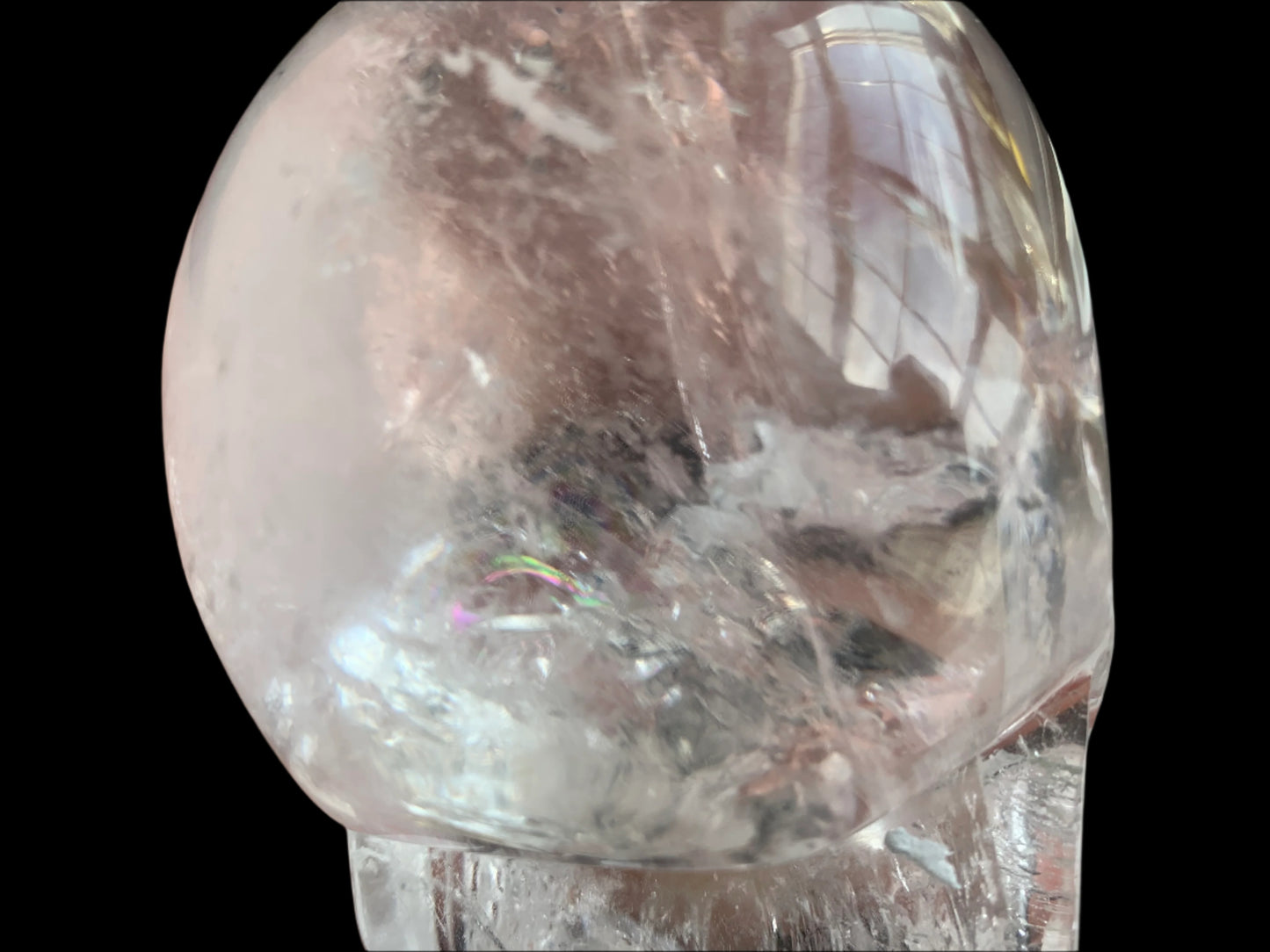 Cráneo de cuarzo del Himalaya de 4,6" con arcoíris