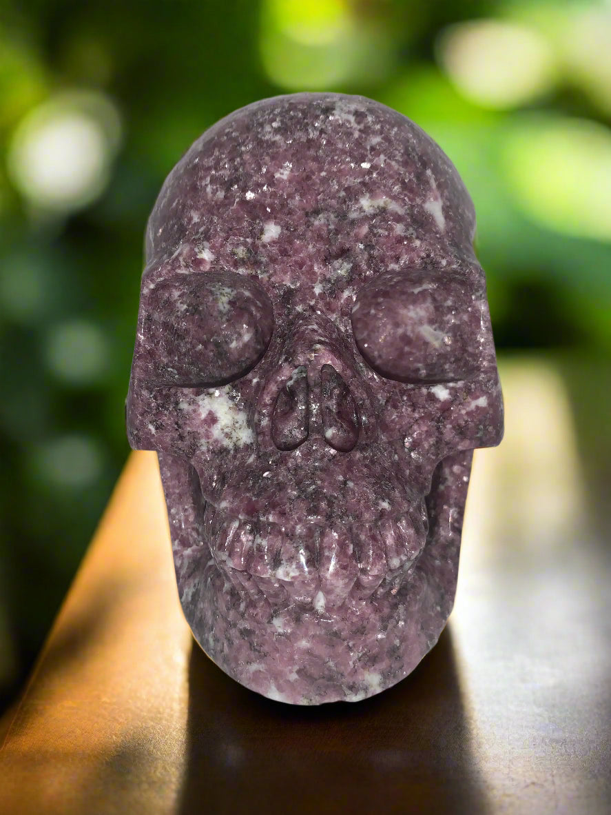 7" Lepidolite Skull