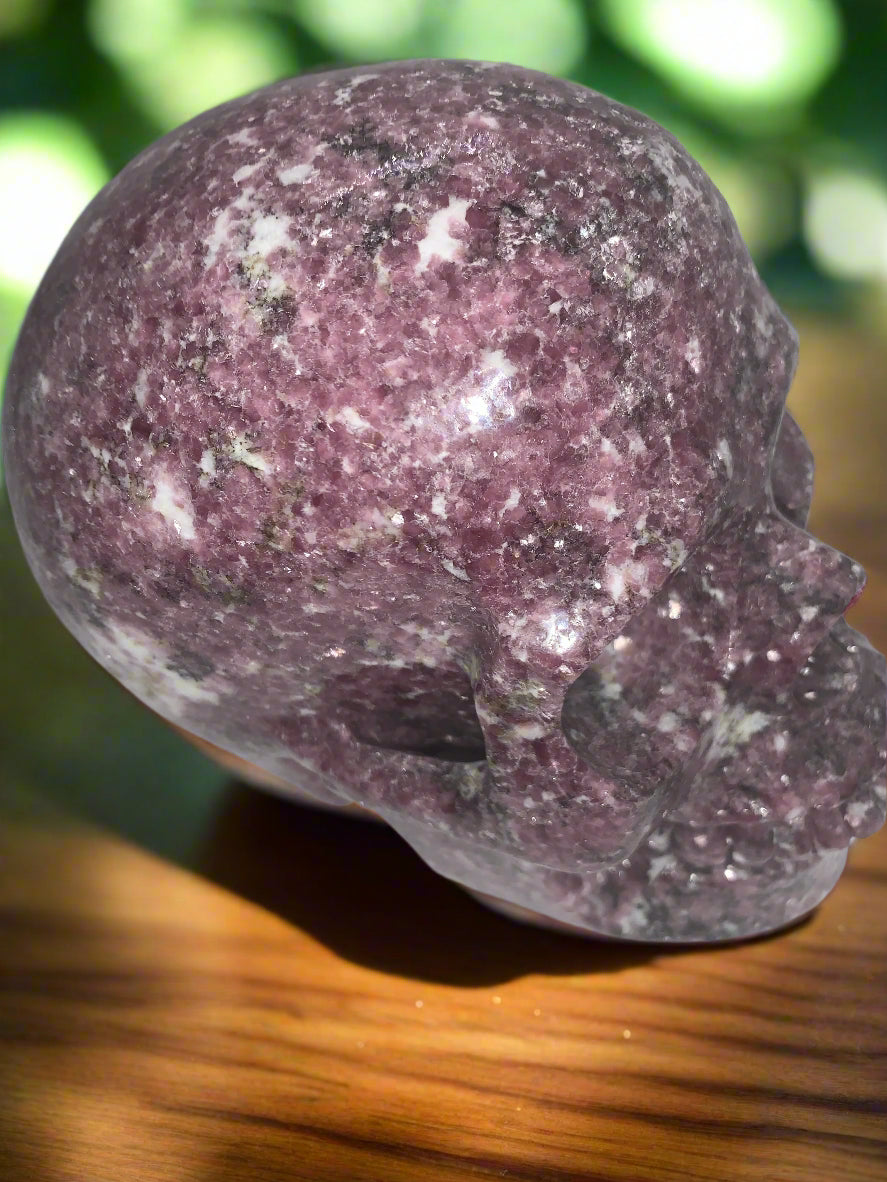 7" Lepidolite Skull
