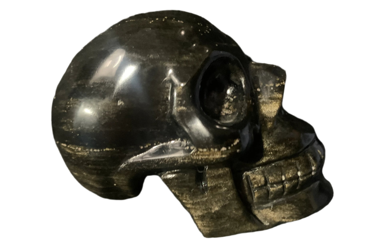 3.9" Golden Sheen Obsidian Skull