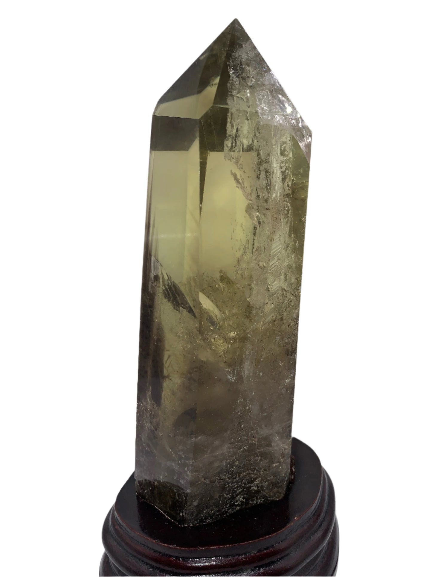 8.125" Smoky Citrine Time Keeper Generator Obelisk w/ LOTS OF RAINBOWS