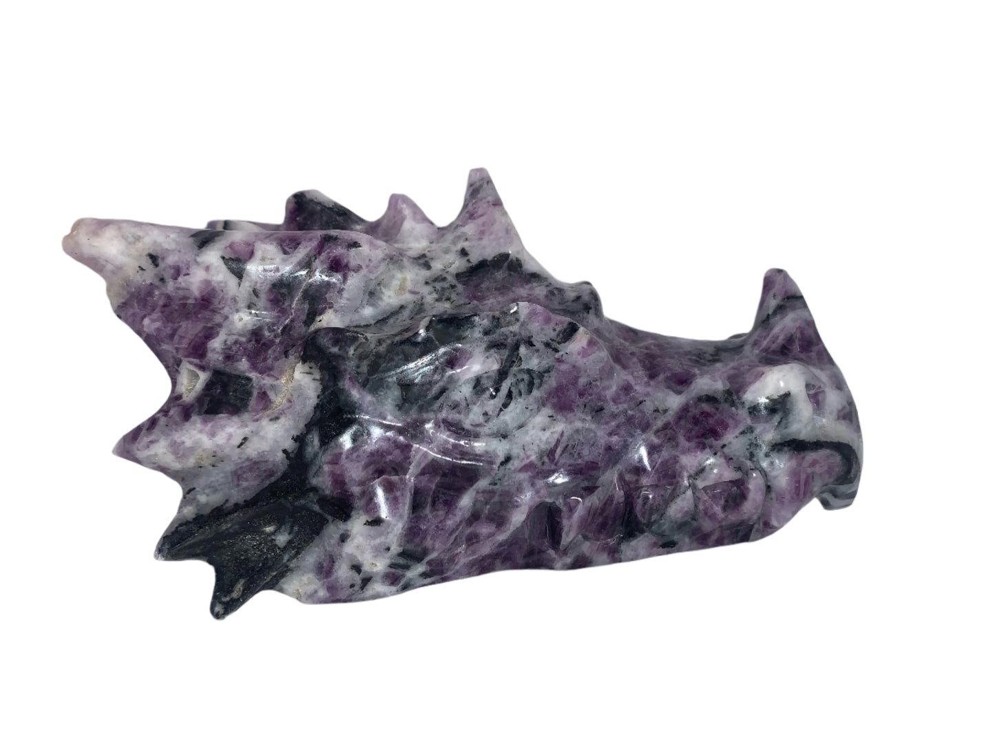 Talla de calavera de dragón de 6" de jadeíta
