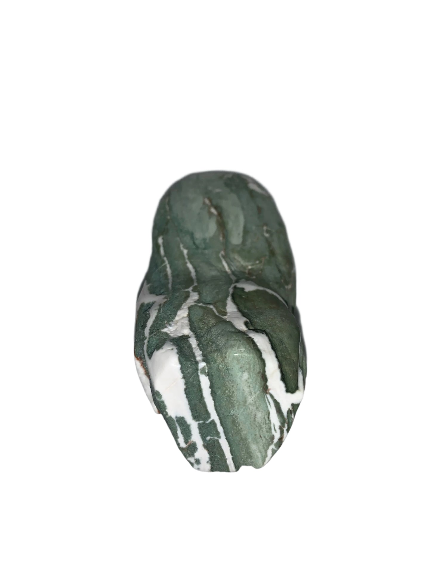 4.2" Green Zebra Jasper Palm Skull