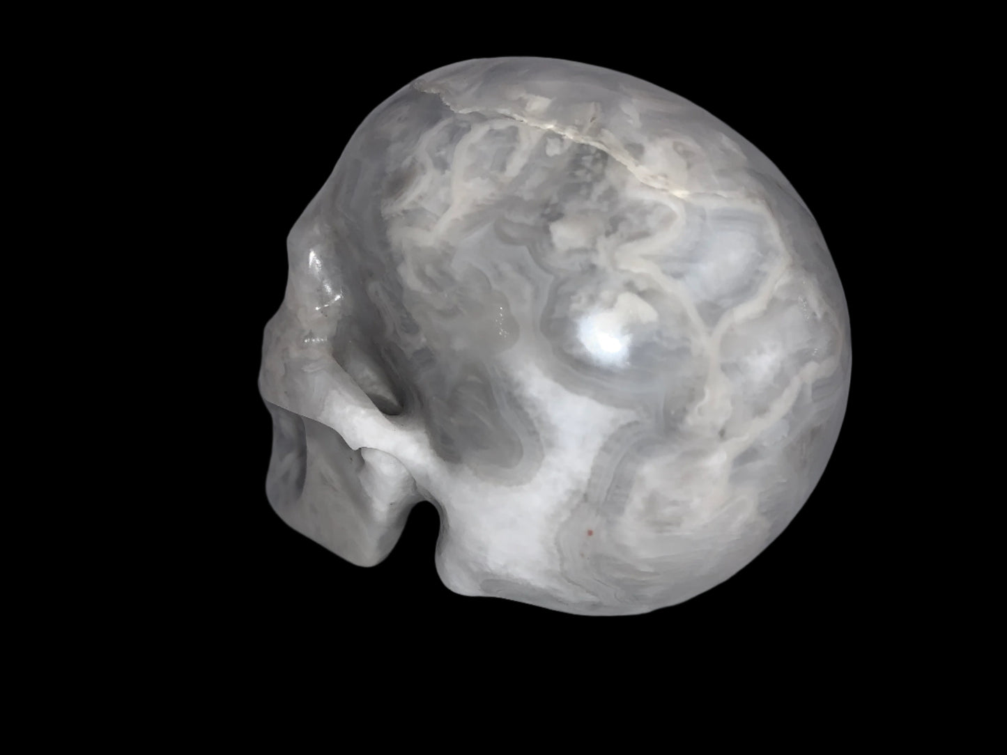 4.3" Crazy Lace Agate Skull