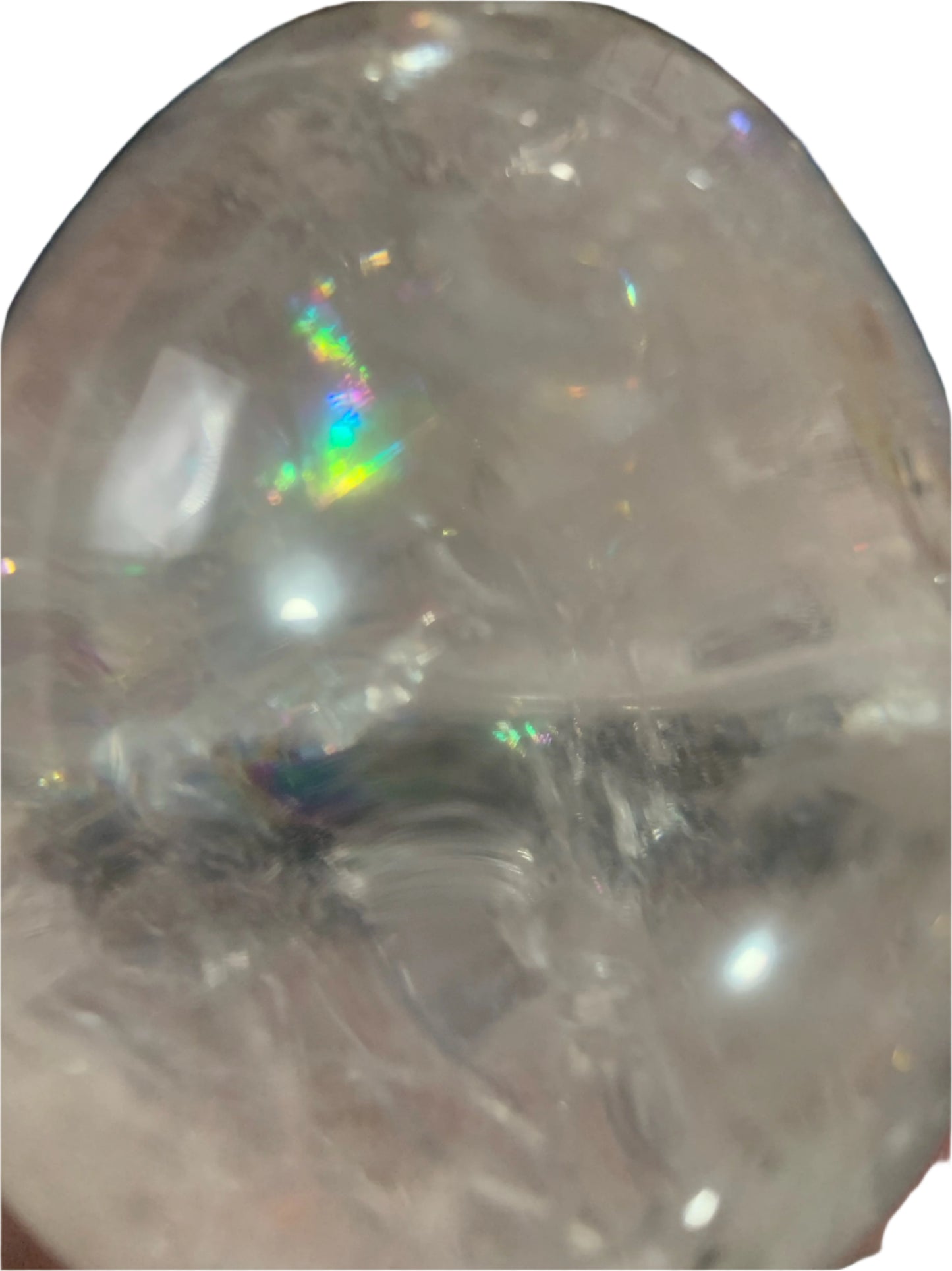 4" Master Healer Alpine Quartz Skull w/ Rainbows