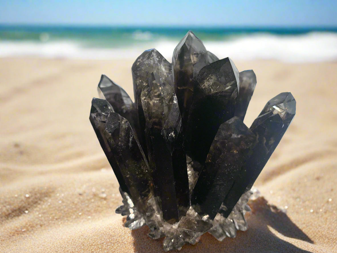 3.4" Smoky Quartz Vug Cluster