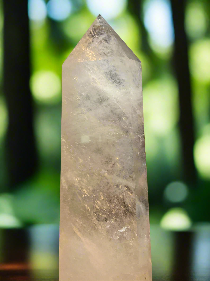14.5" Clear Quartz Master Healer Obelisk w/ Rainbows