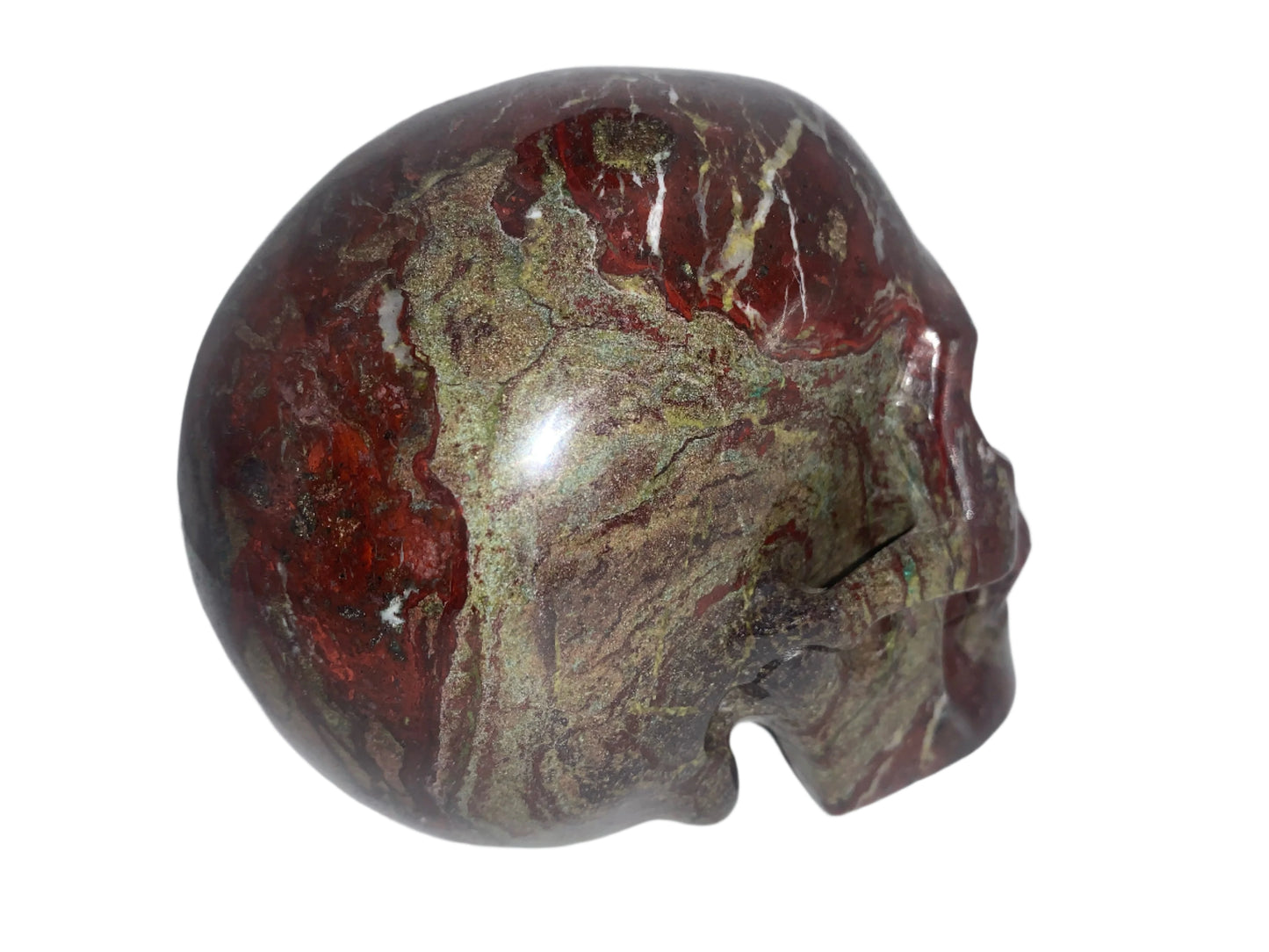 5.3" Dragon Blood Jasper Skull