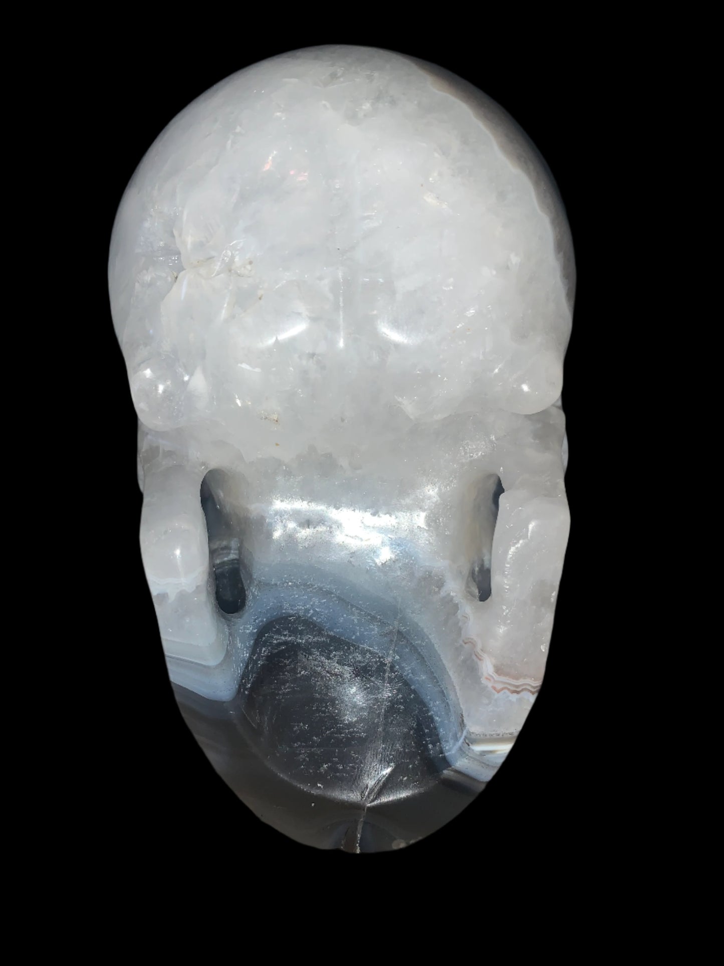 5.4" Agate, Quartz & Seraphinite Skull