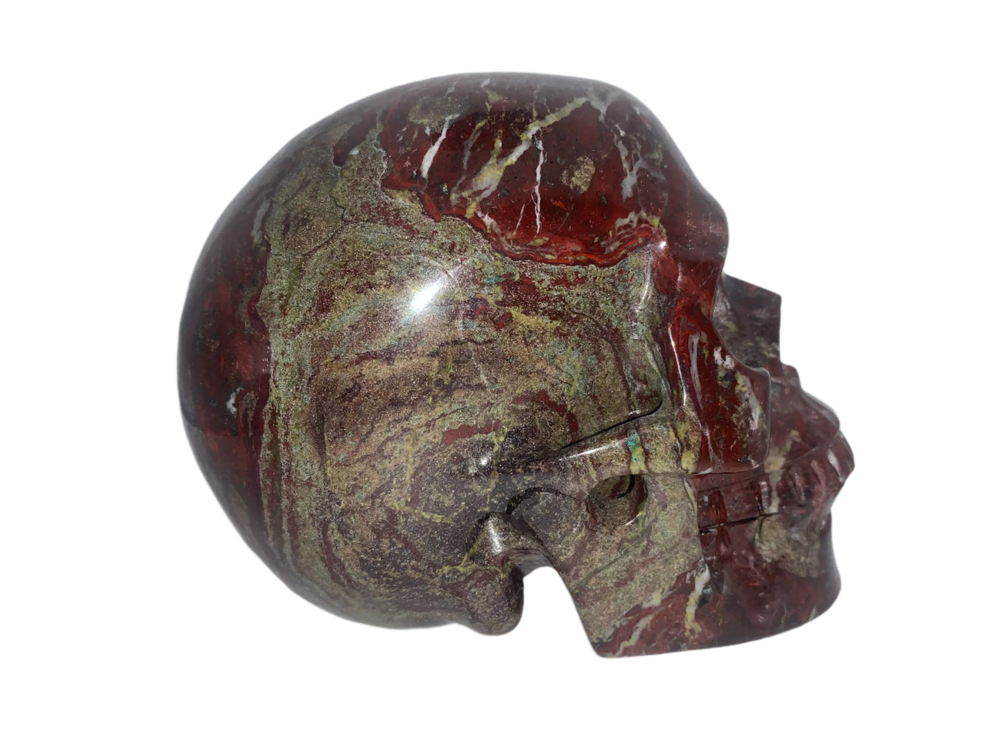 5.3" Dragon Blood Jasper Skull