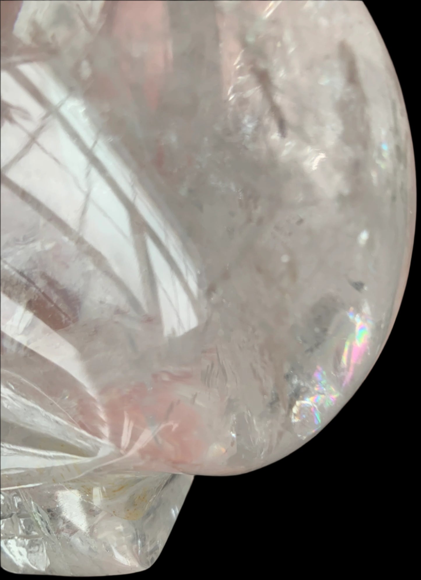 5" Himalayan Quartz Golden Healer Skull w/ Rainbows