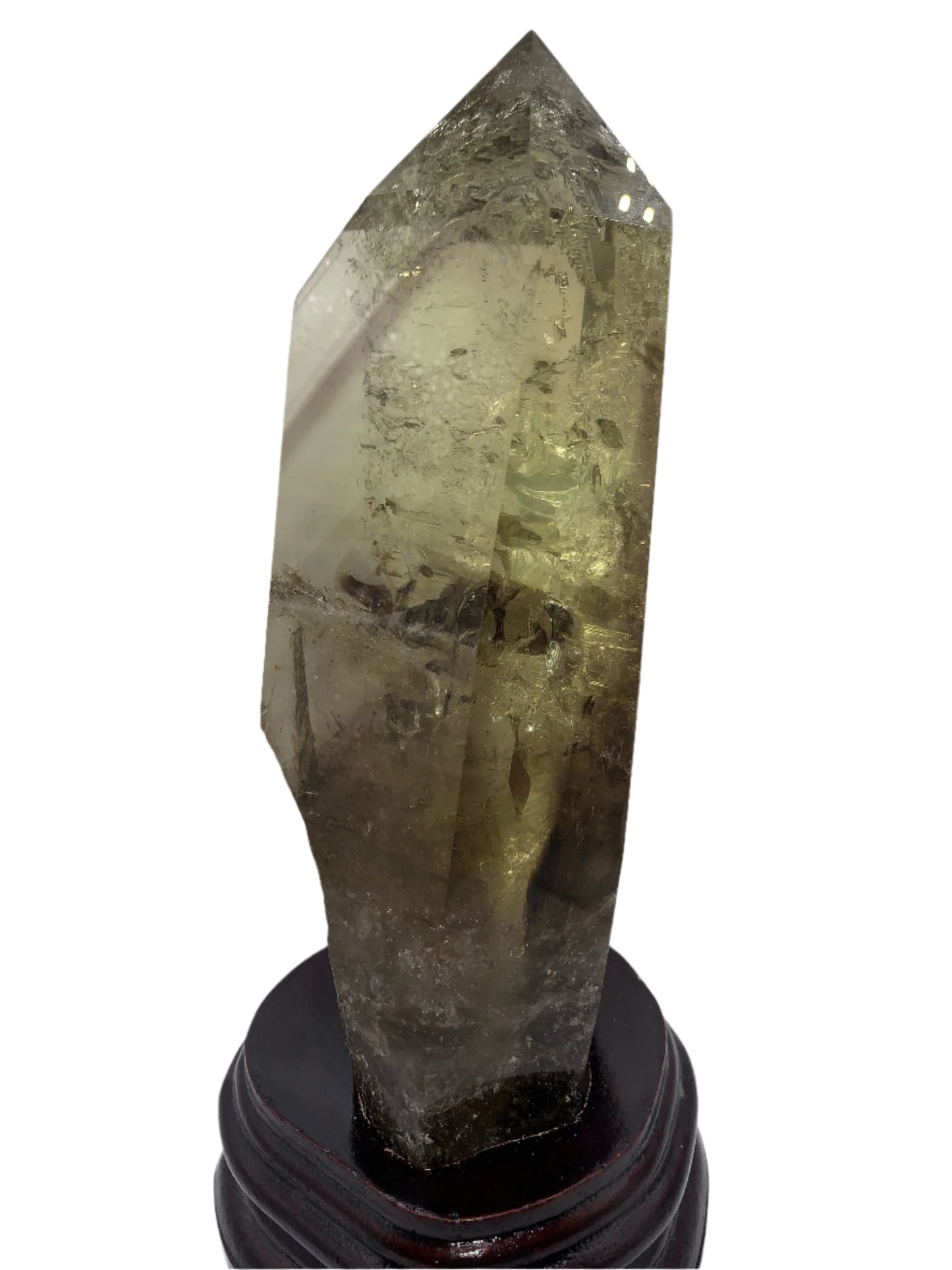 8.125" Smoky Citrine Time Keeper Generator Obelisk w/ LOTS OF RAINBOWS