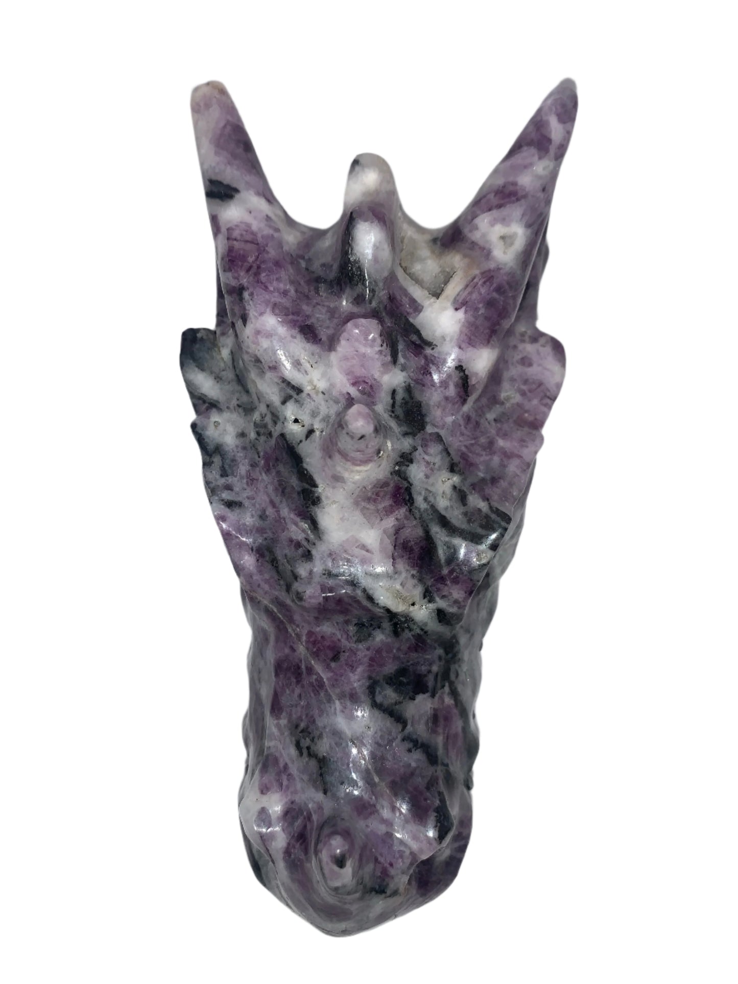 Talla de calavera de dragón de 6" de jadeíta