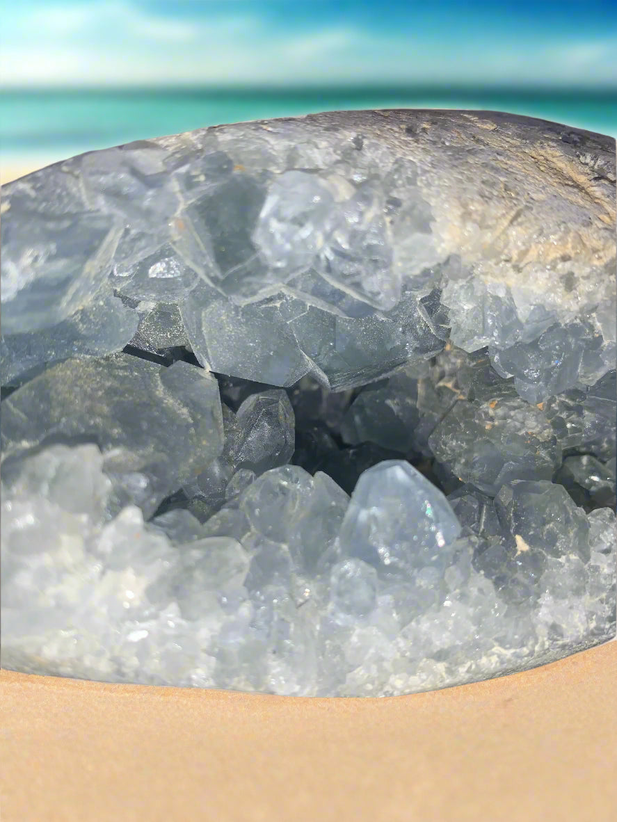5.3" Celestite Geode Egg