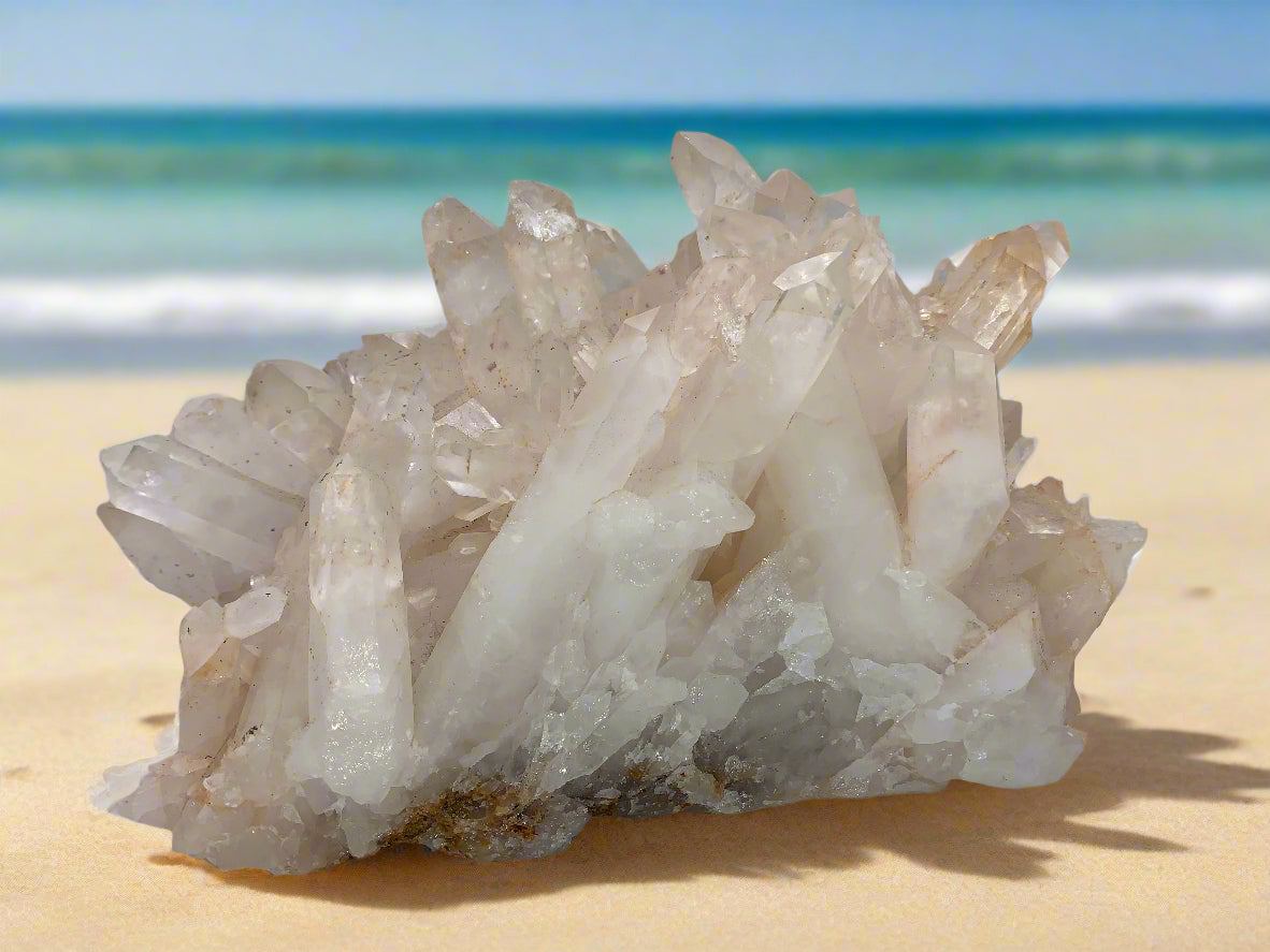 9.5" Freeform Quartz Cluster w/ Hematoid