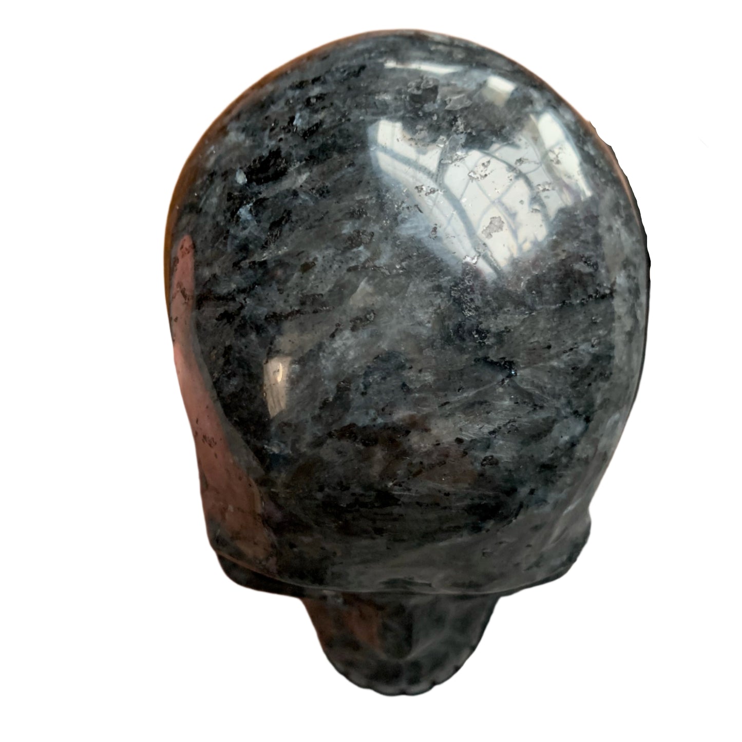 5.3" Larvikite Skull w/ Rainbows