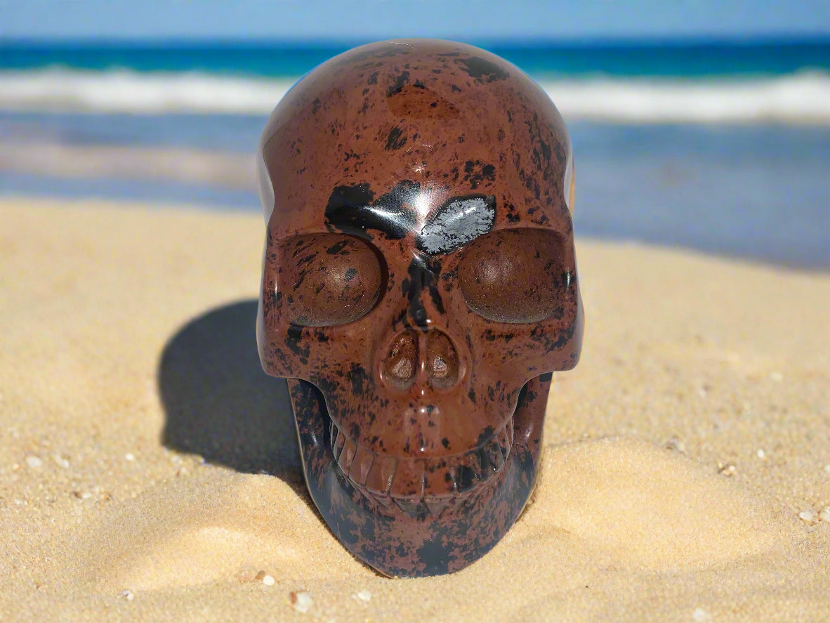 5.3" Mahogany Obsidian Skull