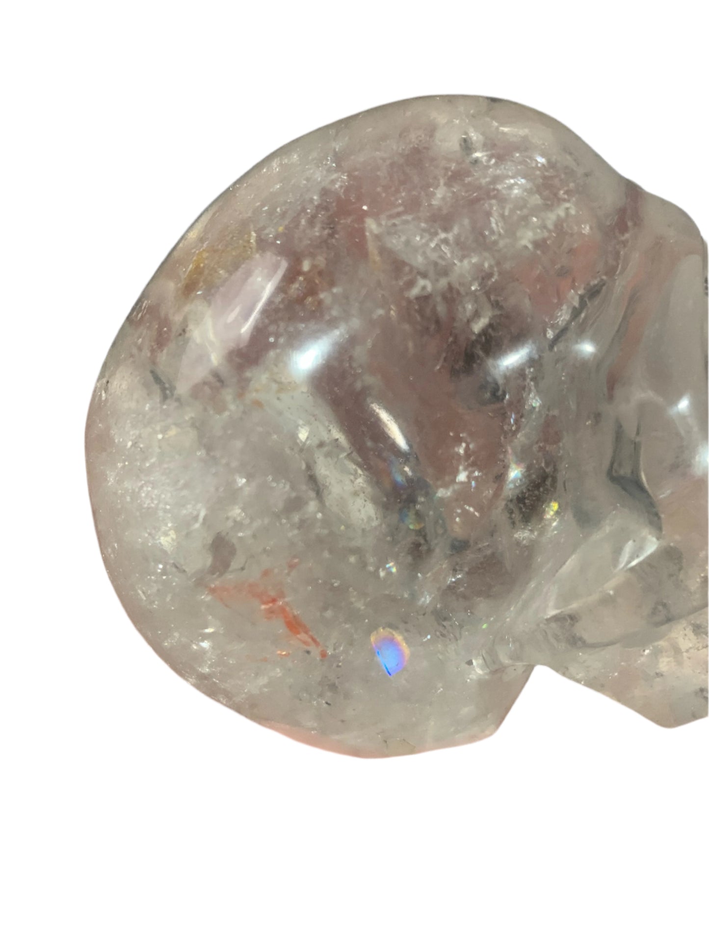 4" Master Healer Alpine Quartz Skull w/ Rainbows
