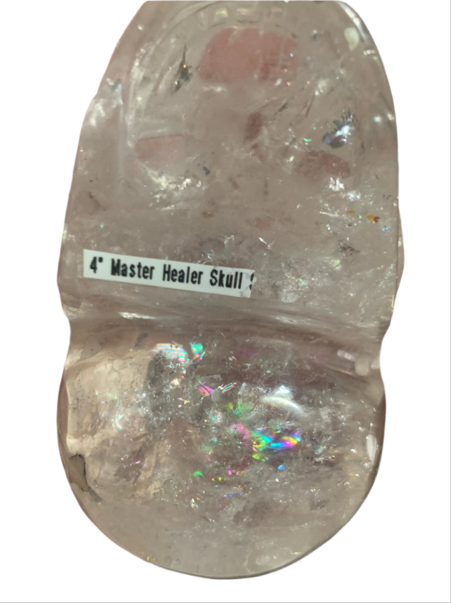 4" Master Healer Alpine Quartz Skull w/ Rainbows