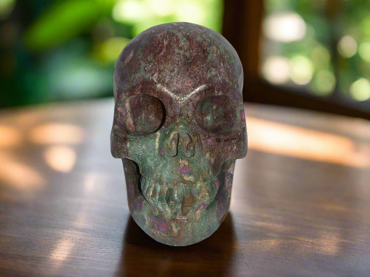 5.3" Ruby Fuchsite Skull